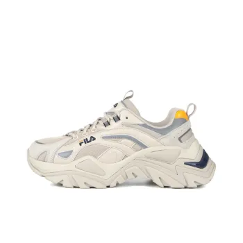 FILA Retro Running Shoes White/Grey/Yellow