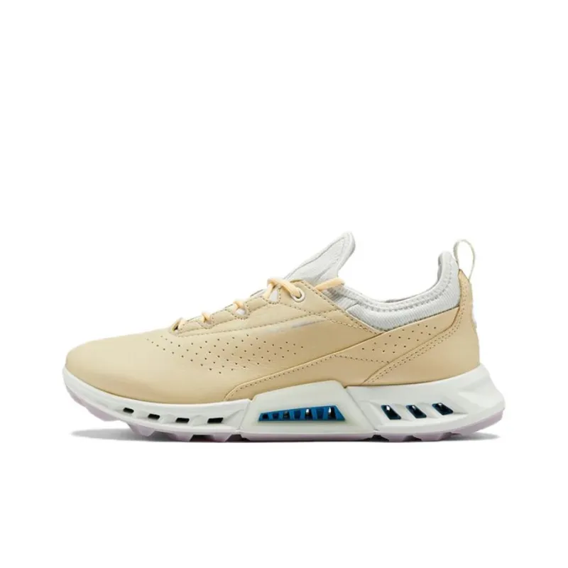 Ecco Cushioning Anti Slip And Wear Resistant Low Top Golf Shoes Women's Yellow White-0