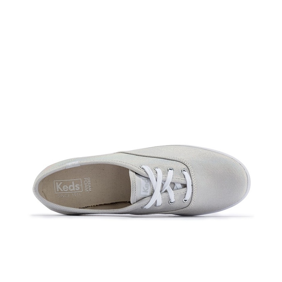 Keds Canvas Shoes Women s Low Top Silver Gray POIZON