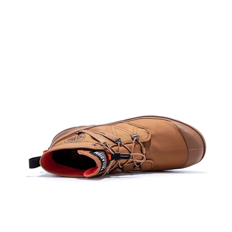 Palladium Pampa Travel Lite Anti-Slip And Wear-Resistant Lightweight High-Top Canvas Shoes Unisex Red Sugar Brown-2