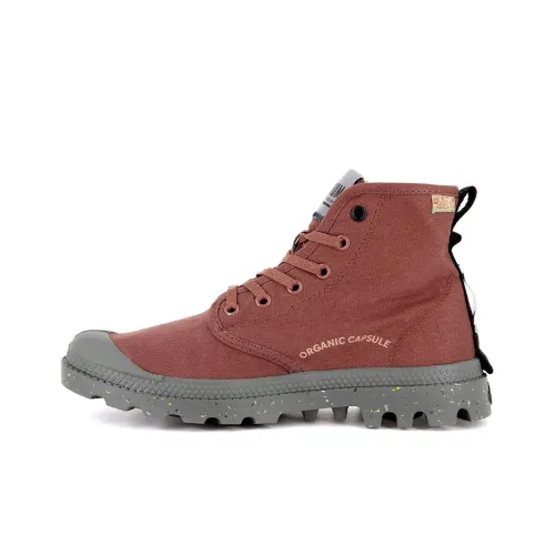 Palladium Pampa Organic Metro Anti-Slip And Wear-Resistant Breathable High-Top Canvas Shoes Unisex Copper Brown