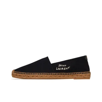 SAINT LAURENT Embroidered Espadrilles Black Women's
