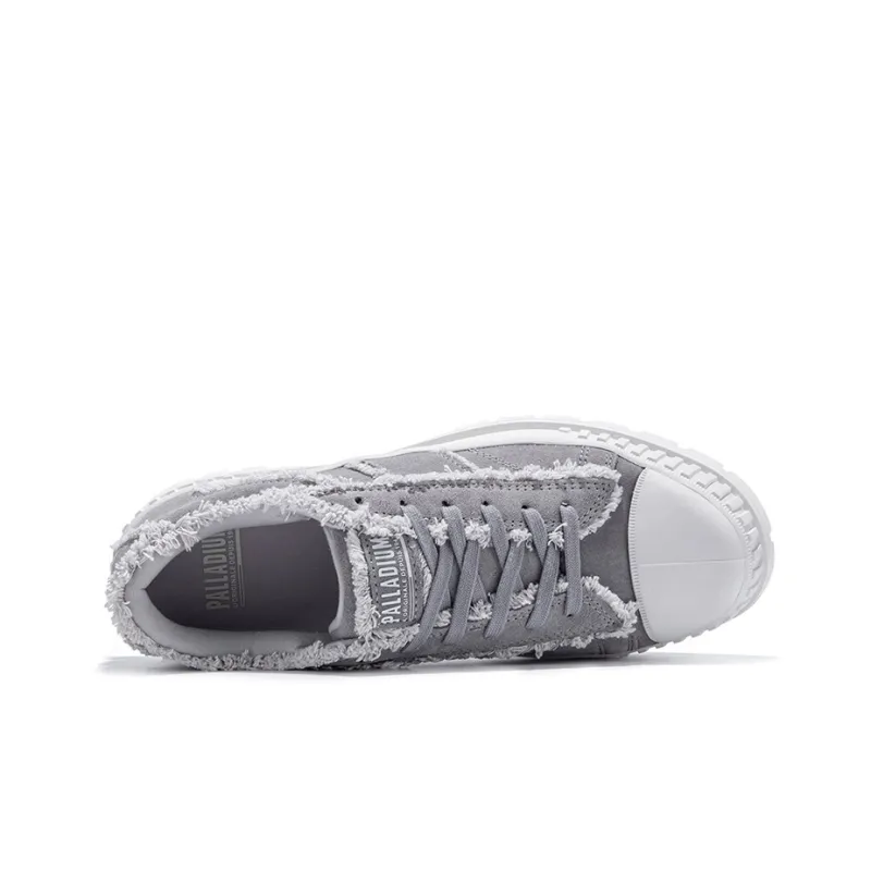 Palladium Pallashock Mid Organic Canvas Shoes Unisex Low Top Medium Gray/Ivory-2