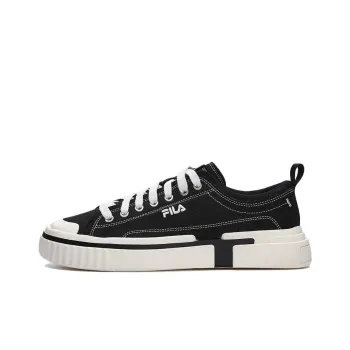 FILA Canvas Low Skate Shoes 'Black White' Women's
