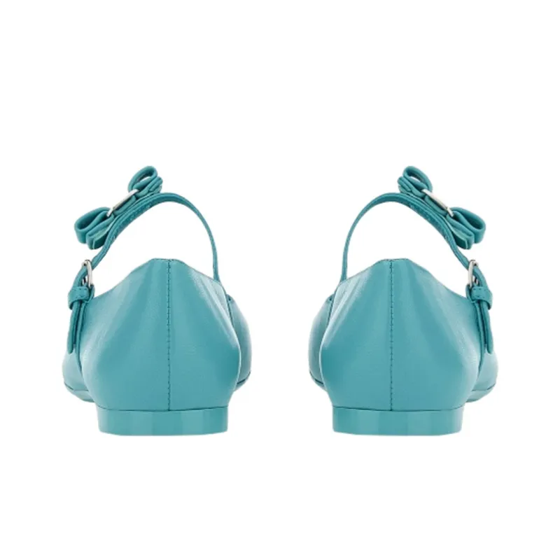 Ferragamo Mary Jane Shoes Women's Dark Aqua Blue-4