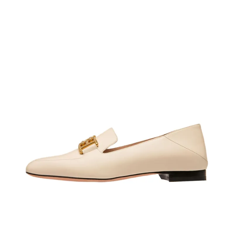 BALLY Ella 10mm Logo-plaque Leather Loafers-0