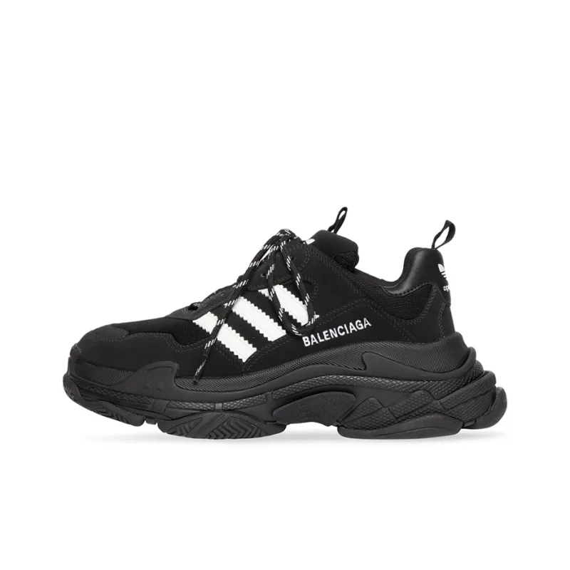Balenciaga X Adidas Triple S Black White-0