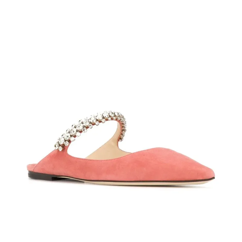 Jimmy Choo Bing Flat Casual Single Shoes Women's Orange Pink-2