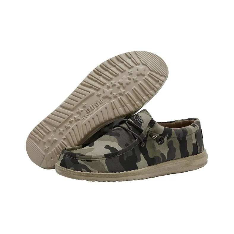Heydude Canvas Shoes Men Low Top Camouflage-2