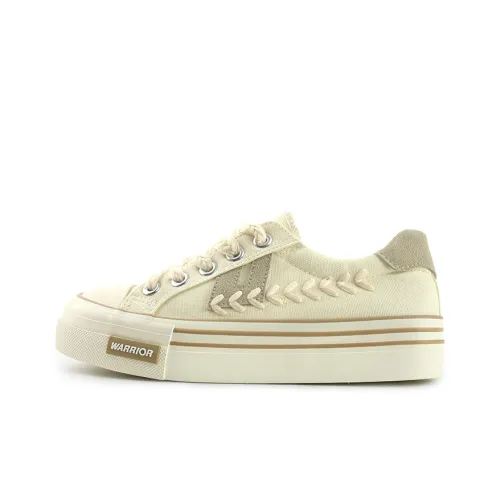 WARRIOR Canvas Shoes Women's Low-Top Beige/Brown