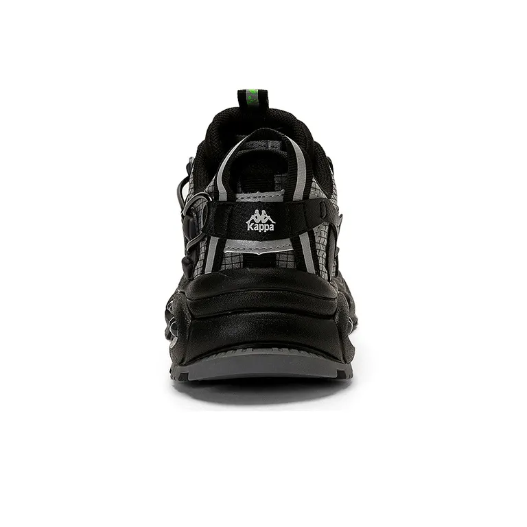 Kappa Cushioning, Slip Resistant, And Abrasion Resistant Low Top Chunky Sneakers Unisex Black Contour Gray-5