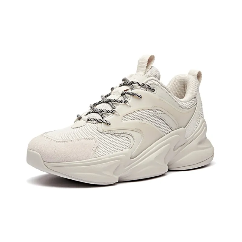 Anta Life Collection Non-slip Wear-resistant Shock Absorption Low-Top Chunky Sneakers Gray-1