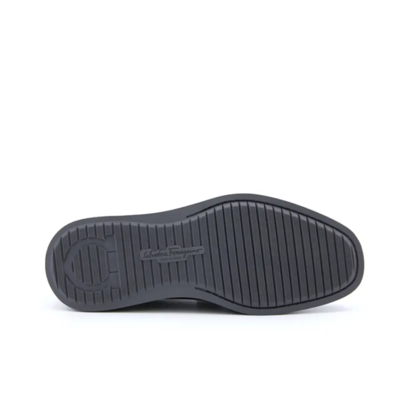 FERRAGAMO Casual Leather Shoes Men's Black-3
