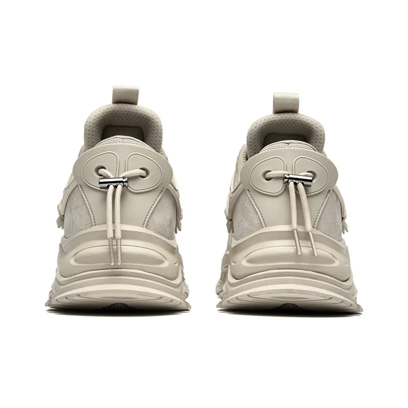 Masongarments Shark Tooth No. 2 Height Increasing Wear Resistant Low Top Chunky Sneakers Unisex Beige-4