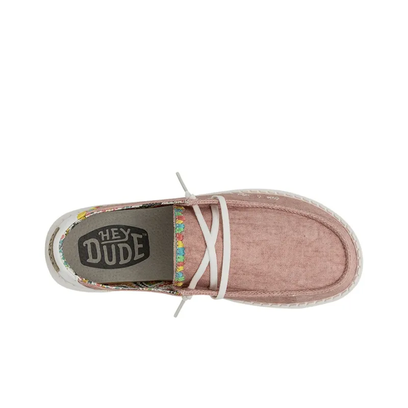 Heydude Canvas Shoes Women's Low Top Rose Pink-6