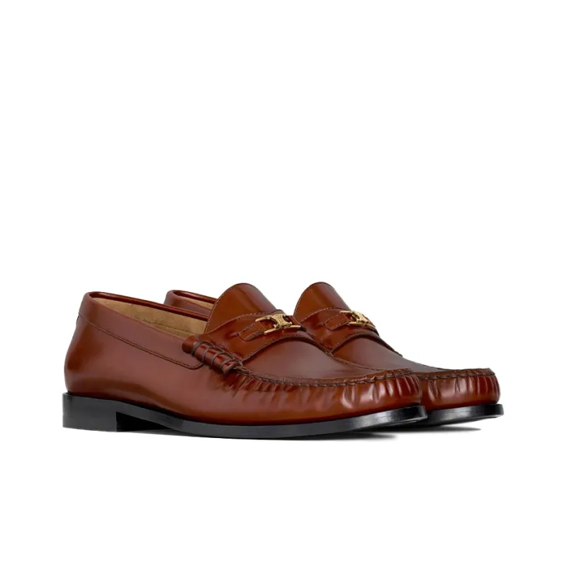 CELINE Triomphe Loafers Women's Brown-2
