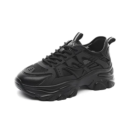 EXULL Q Chunky Sneakers Women's Low-Top Black