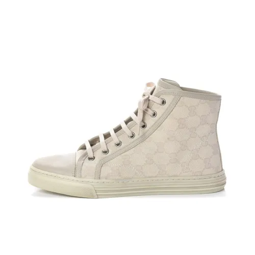 GUCCI Canvas Shoes Women's High-Top White