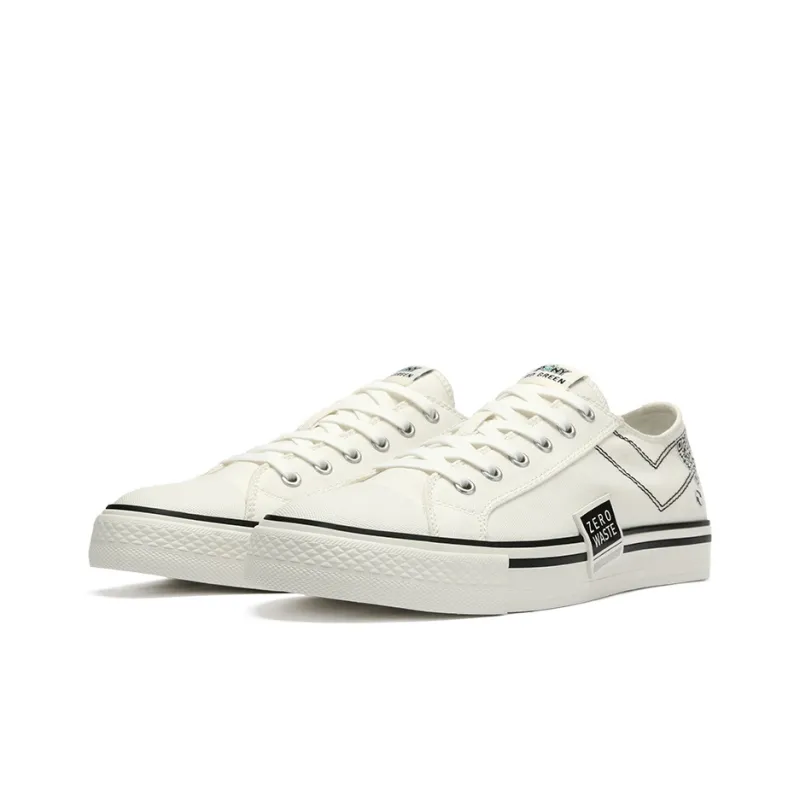 PONY Eco-Friendly Trendy Anti-Slip Wear-Resistant Breathable Coverage Low-Top Canvas Shoes Unisex White-2