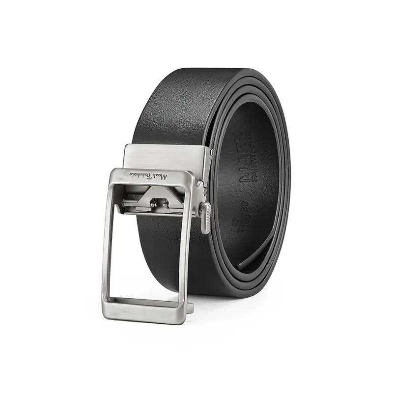 FAIRWHALE Top Grain Seamless Cow Leather Automatic Buckle Genuine Leather Belts Men's Width 3.5CM-4