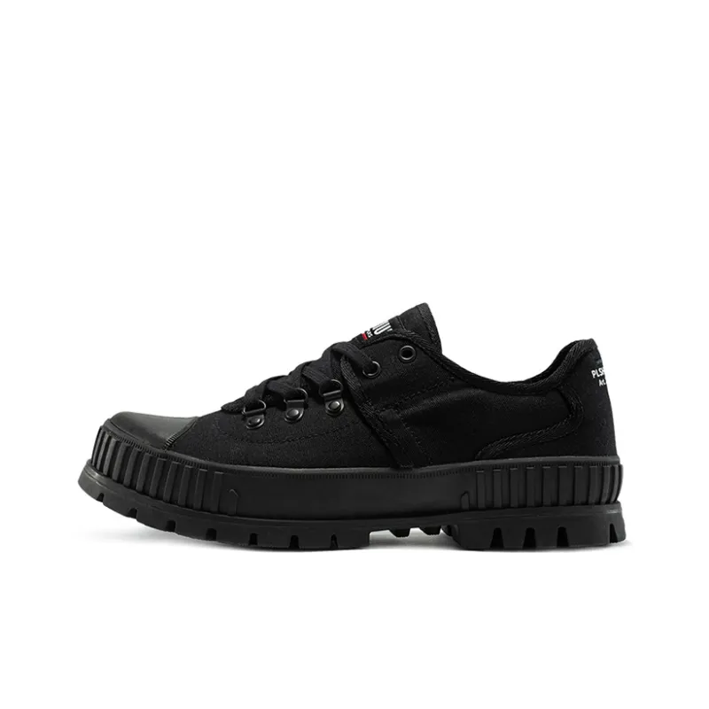 Palladium Canvas Shoes Unisex Low Top Black-0