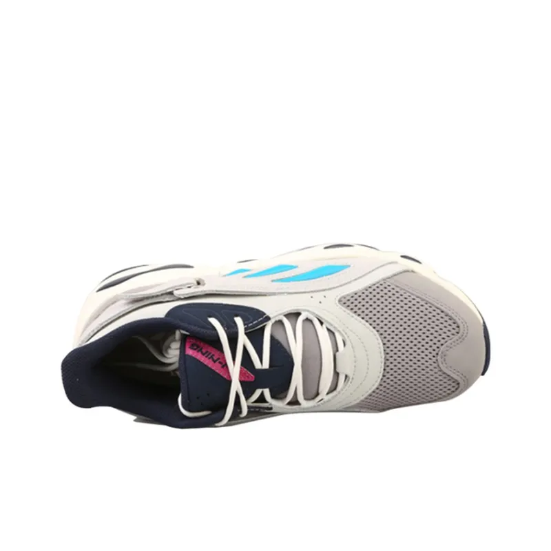 LiNing Butterfly Non slip Lightweight Low Top Chunky Sneakers Unisex Gray Blue-2