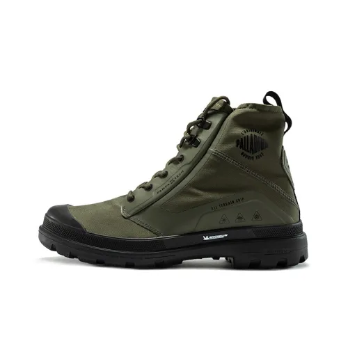 Palladium Pampa Anti-Slip Wear-Resistant Waterproof And Breathable High-Top Canvas Shoes Men's Olive Green