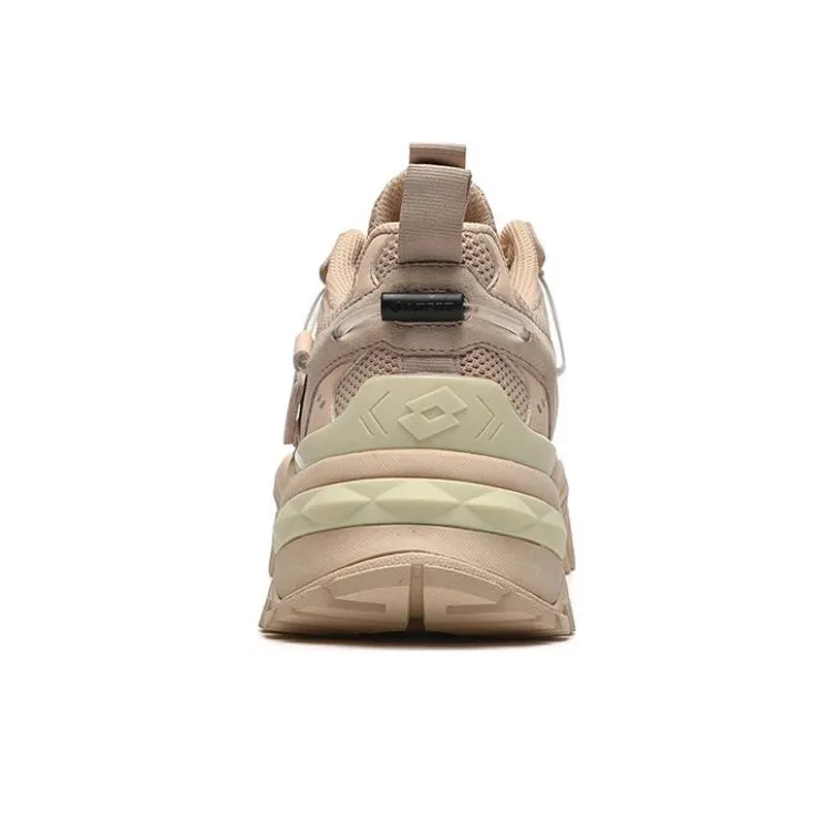 LOTTO Crocodile Teeth Low Top Chunky Sneakers Men's Dark Beige-3