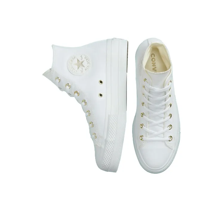 Converse Chuck Taylor All Star Lift Platform Elevated White Gold Women's-3