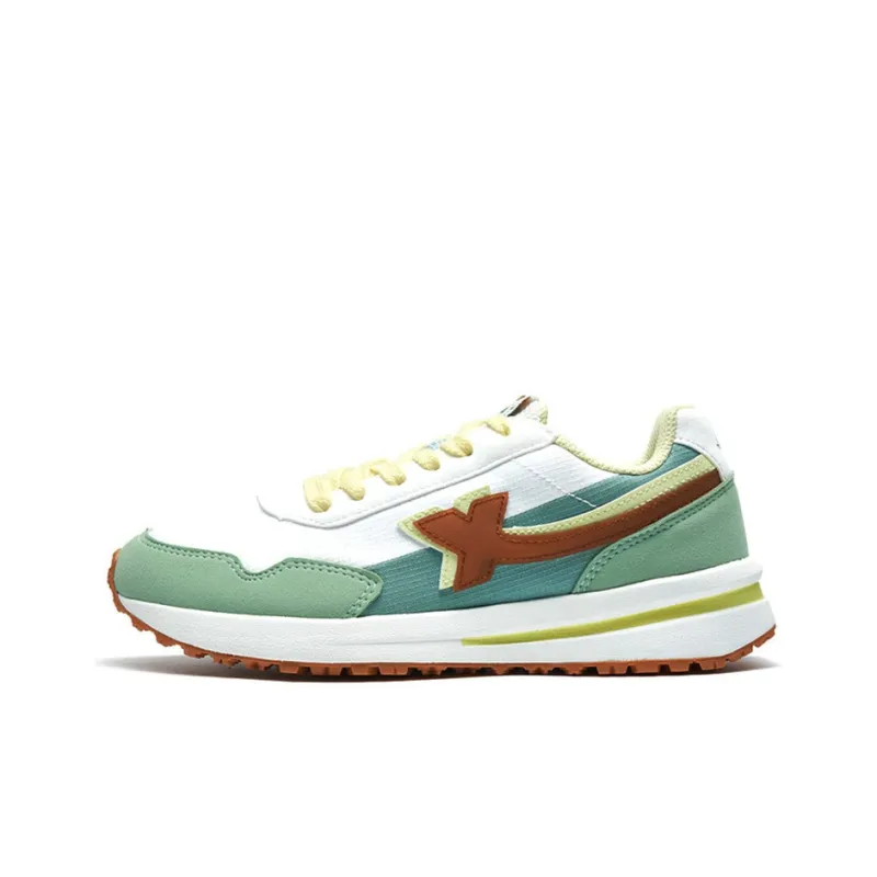 XTEP Cushioning Anti Slip And Wear Resistant Low Top Chunky Sneakers Women's White Green-0
