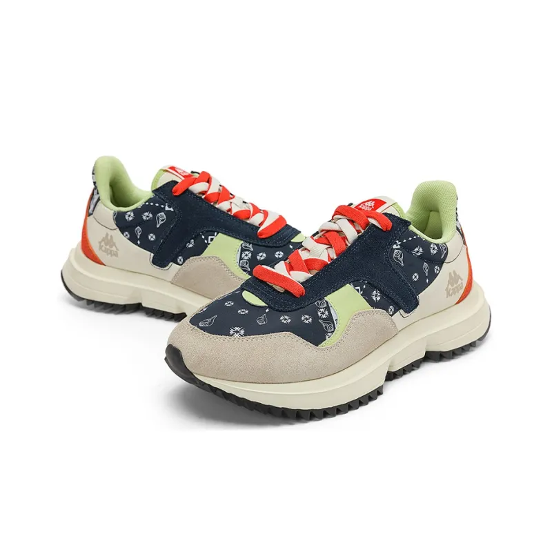 Kappa Cushioning Abrasion Resistant Lightweight Coverage Low Top Chunky Sneakers Unisex Blue White Brown-3