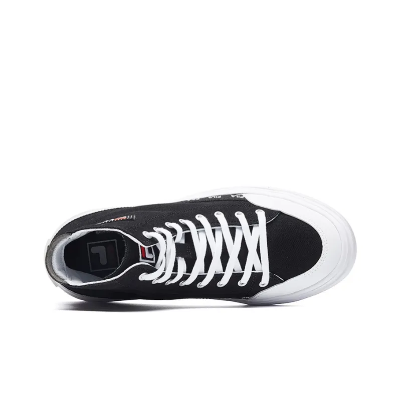 FILA Anti Slip Wear Resistant High Top Canvas Shoes Women's Black White-1