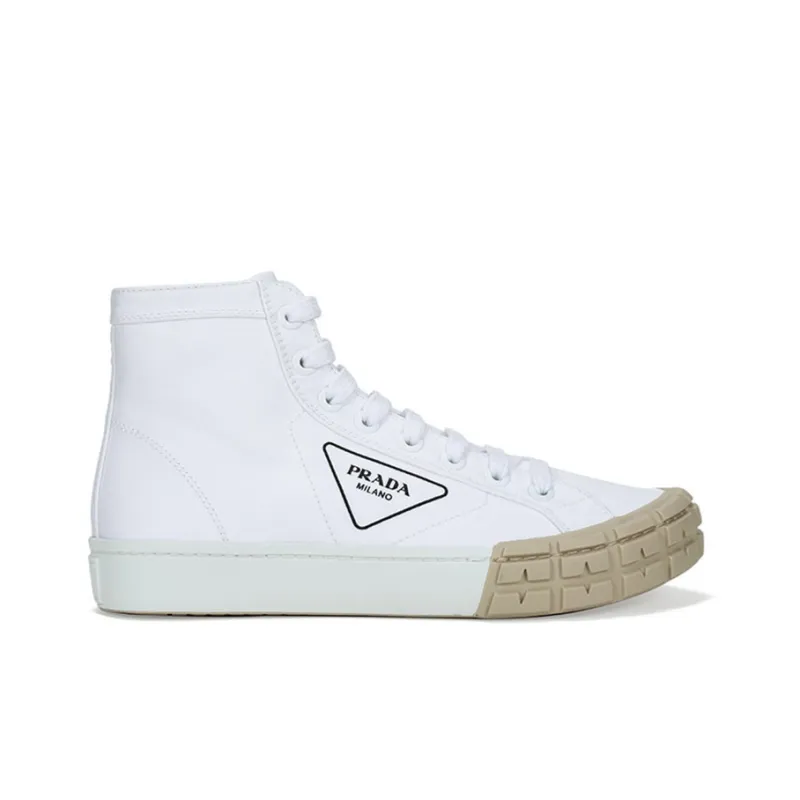 PRADA Canvas Shoes Men High Top White-1