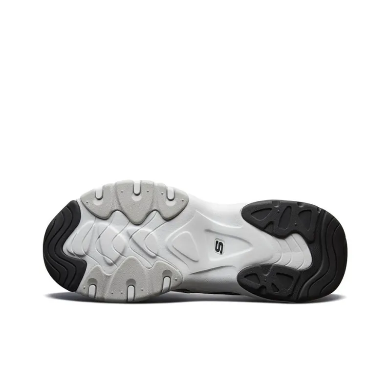 Skechers D'LITES 3.0 Cushioned Slip Resistant Abrasion Resistant Breathable Low Top Chunky Sneakers Men's Black White-4