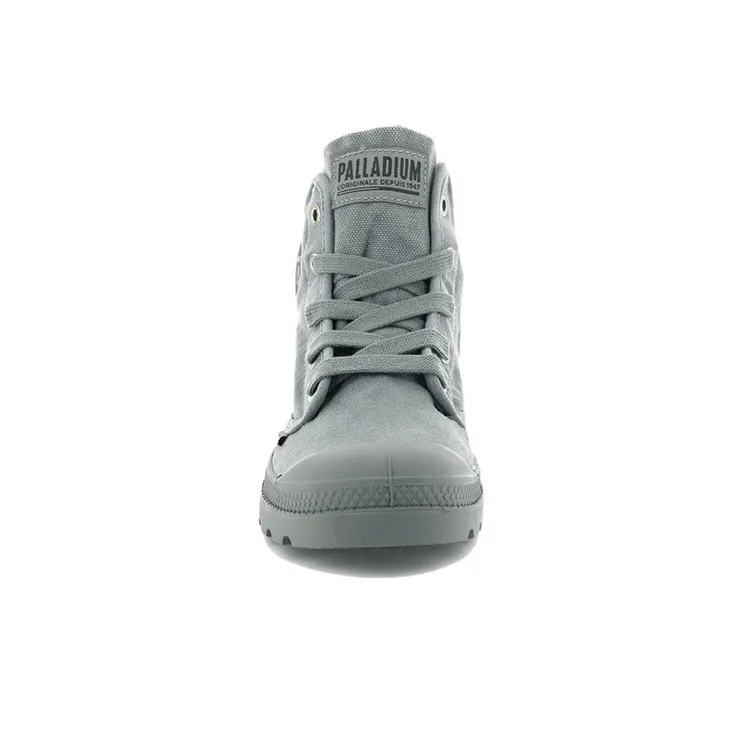 Palladium Pampa Hi Anti-Slip And Wear-Resistant Breathable High-Top Canvas Shoes Women's Gray-3