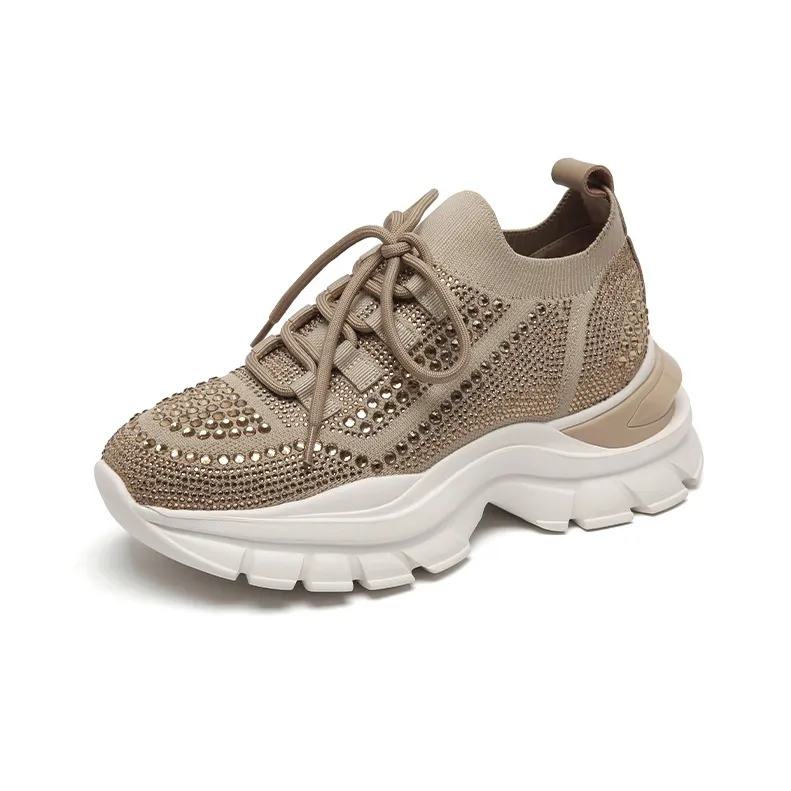 PACO GIL Low-Top Chunky Sneakers 6cm Women's Khaki-1