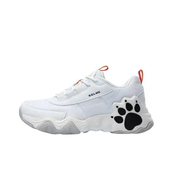 KELME Anti-Slip Wear-Resistant Low-Top Chunky Sneakers Unisex White