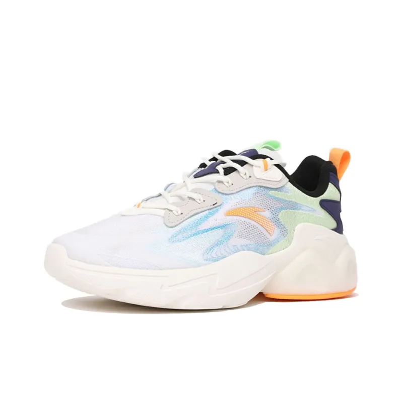 Anta Life Collection Anti Slip Wear Resistant Low Top Chunky Sneakers Men's Blue White-1