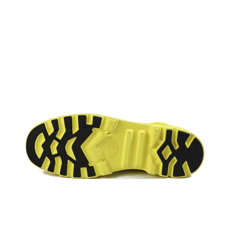 SMILEY x Palladium Pampa Anti-Slip And Wear-Resistant Breathable High-Top Canvas Shoes Unisex Yellow-3