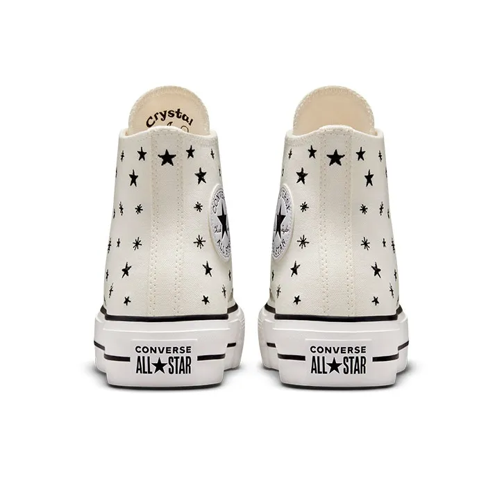 Converse Chuck Taylor All Star Lift Platform High 'Embroidered Stars Egret' Women's-4