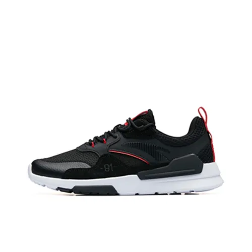 ANTA Chunky Sneakers Men Low-Top Black/Large Red/ANTA White