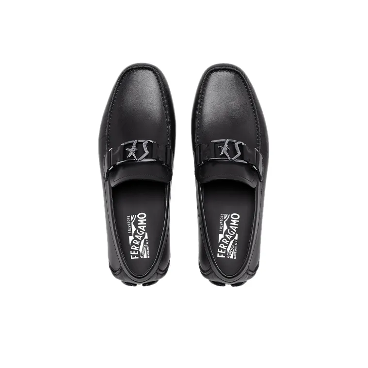 Ferragamo Black Peter Loafers Men's-3