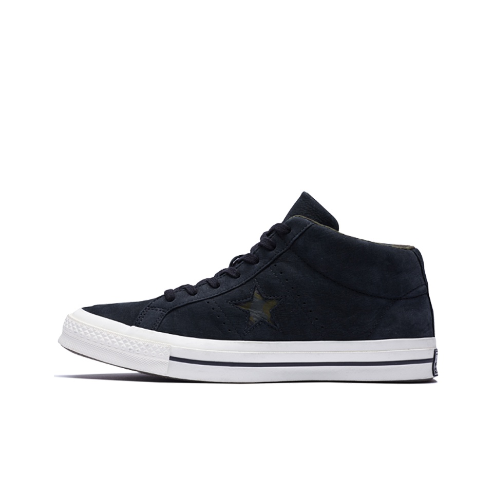 Converse One Star Series Canvas Shoes Unisex Mid Top Black White POIZON