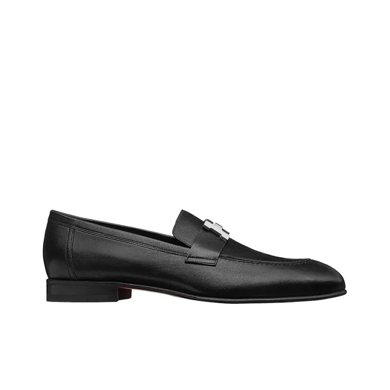 HERMES Paris Casual Single Shoes Women's Black-1
