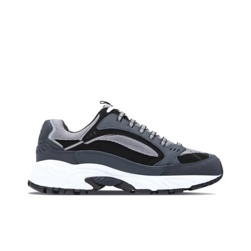 Skechers Stamina Cushioning Anti Slip Wear Resistant Breathability Low Top Chunky Sneakers Men's Black-1
