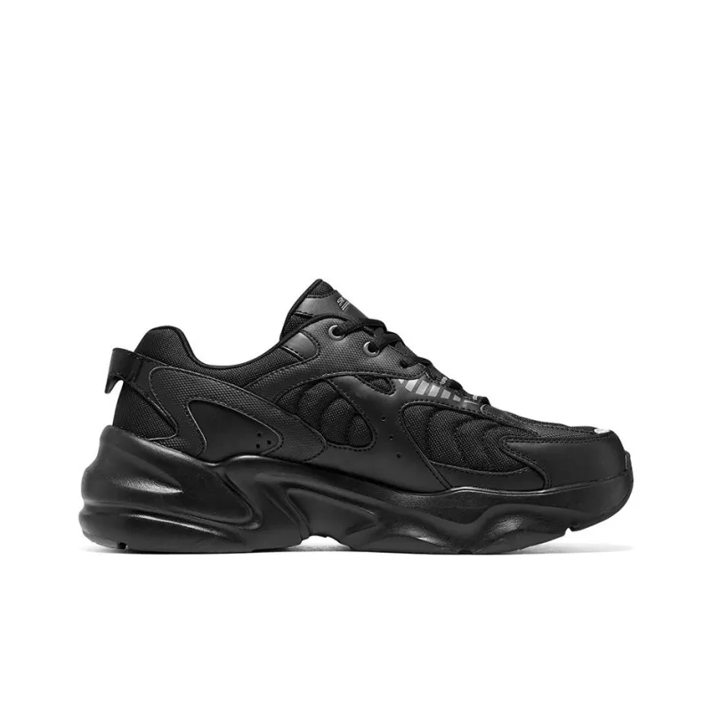 Skechers D'LITES Surfing Cushioning Anti Slip And Wear Resistant Low Top Chunky Sneakers Men's Black-1