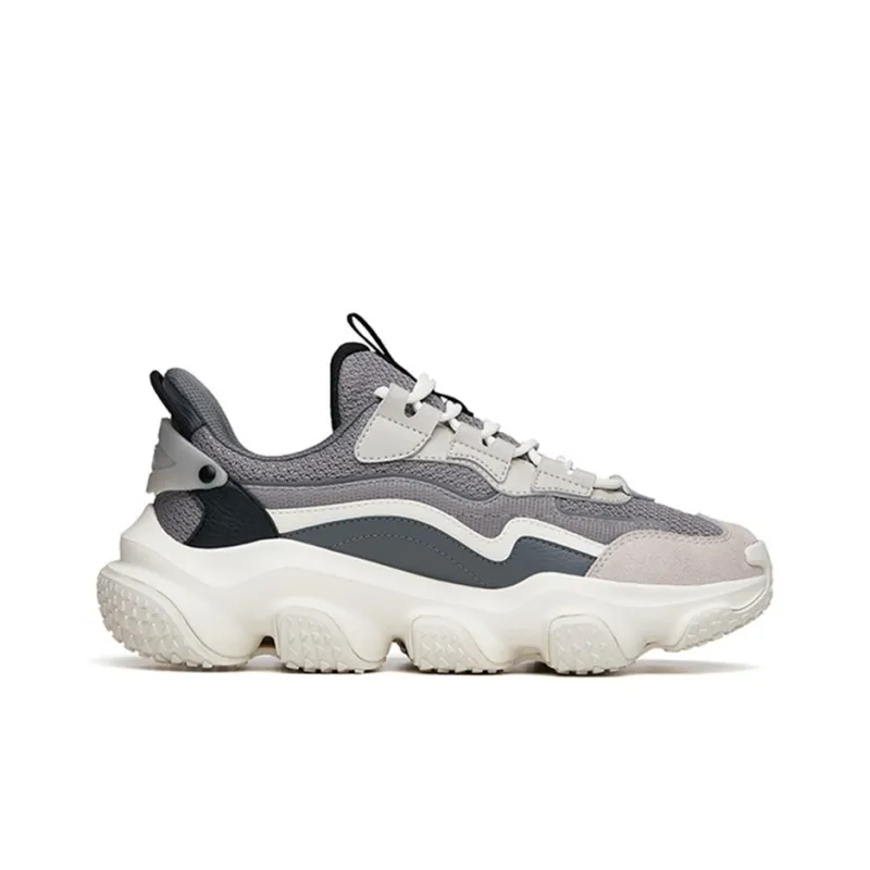 Anta Continent White 2.0 Cushioning Anti-Slip And Wear-Resistant Low-Top Chunky Sneakers Men's Gray-1
