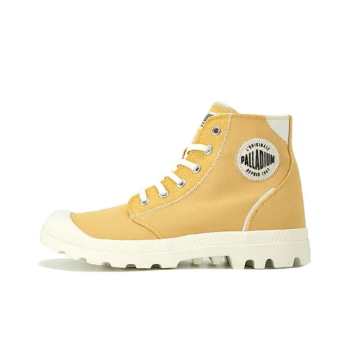 Palladium Canvas Shoes Unisex High-Top Egg Yellow/White/Black