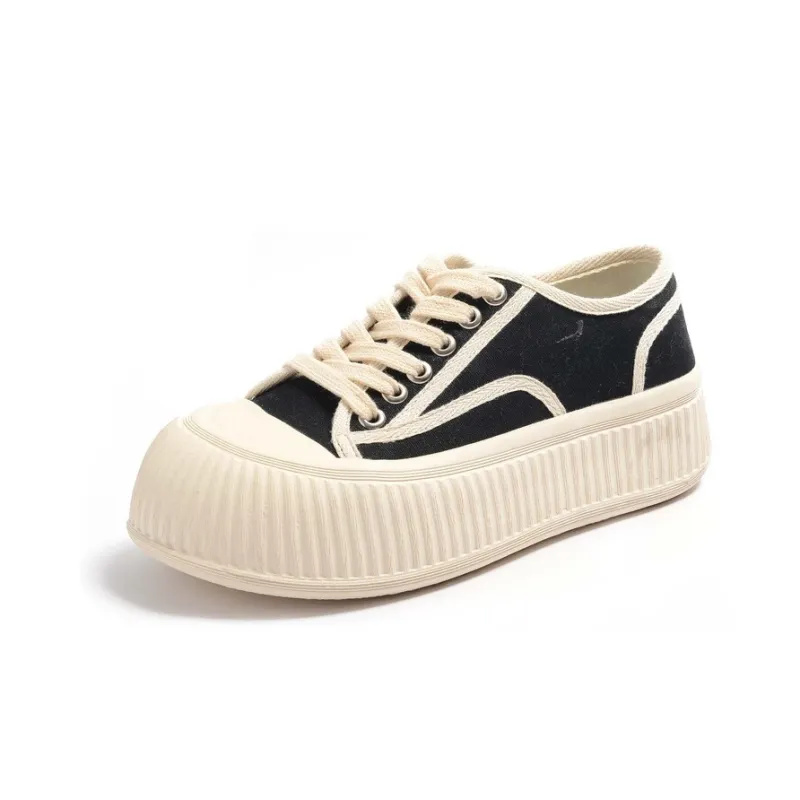 STEVE MADDEN Platform Canvas Shoes Height Increasing Wear-Resistant Breathable Low-Top Canvas Shoes Women's-1