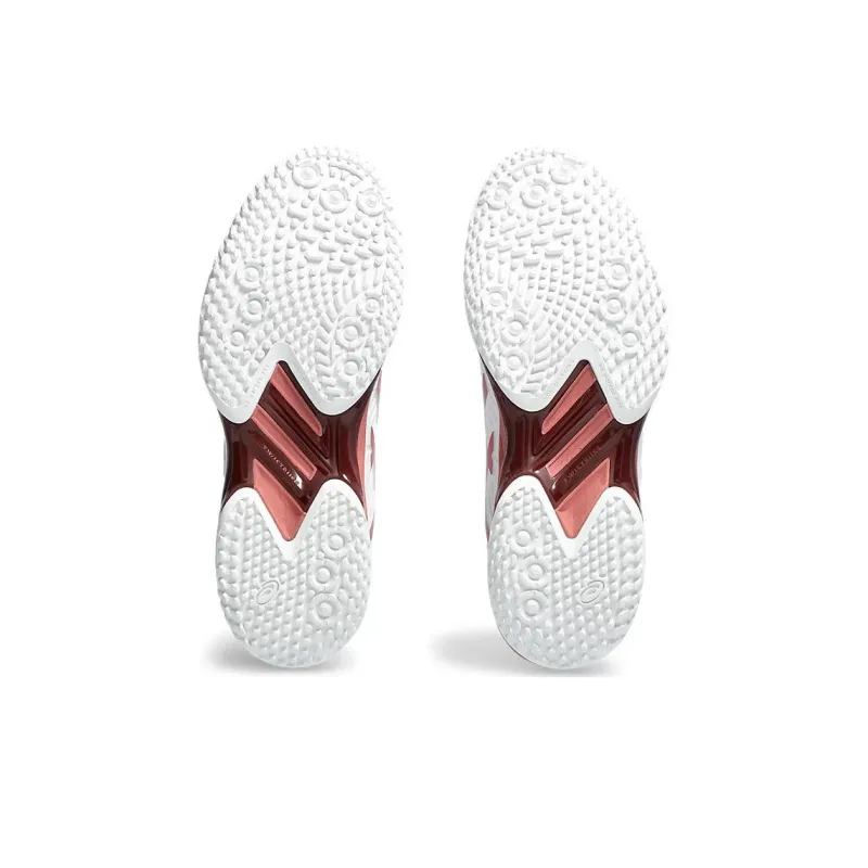 Asics Solution Speed FF 2 OC Shock Absorbers Low Top Tennis Shoes Women's Red White-6